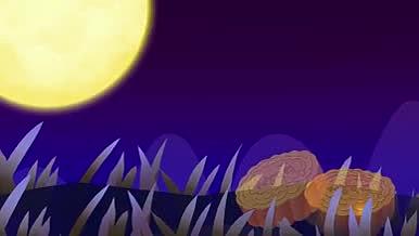 中秋嫦娥玉兔循环舞台背景动画唯美夜色模板视频的预览图